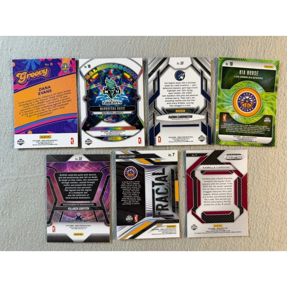 2024 Panini Prizm WNBA Insert Lot 7 Cardoso RC Groovy Fractal Fearless